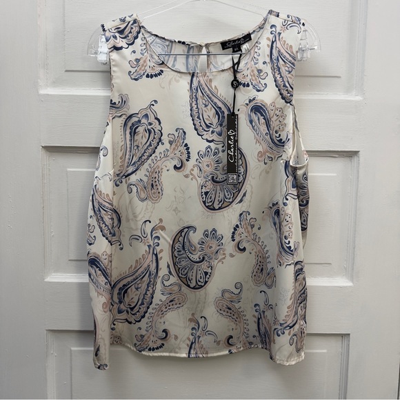 Tops - Paisley Print Sleeveless Top Charlie B Women L
